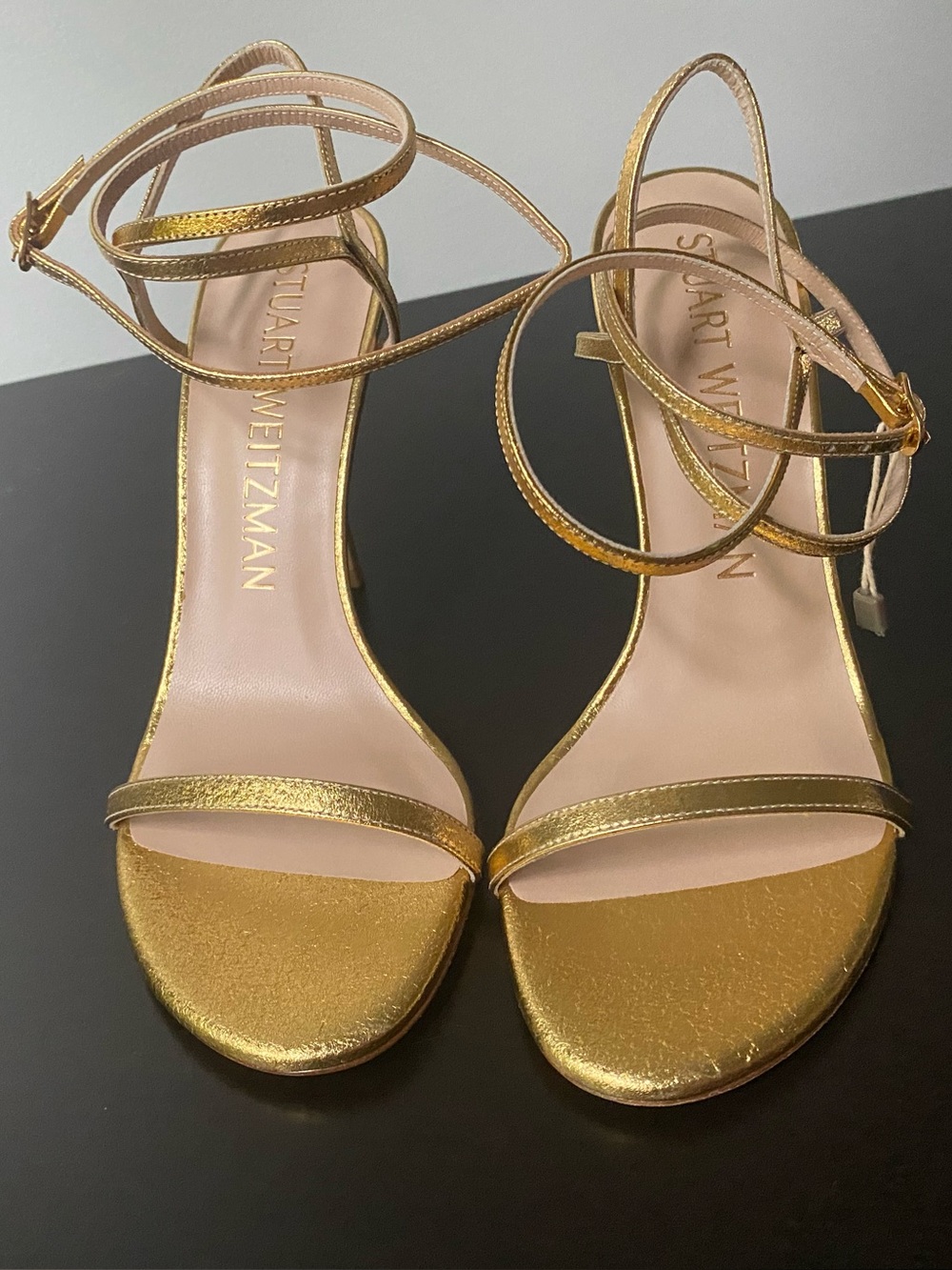 Stuart Weitzman Gold Merinda Sandals